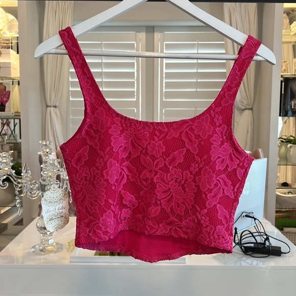ALTAR’D STATE FUCHIA LACE CORSET CROP TOP SIZE M - Picture 6 of 10